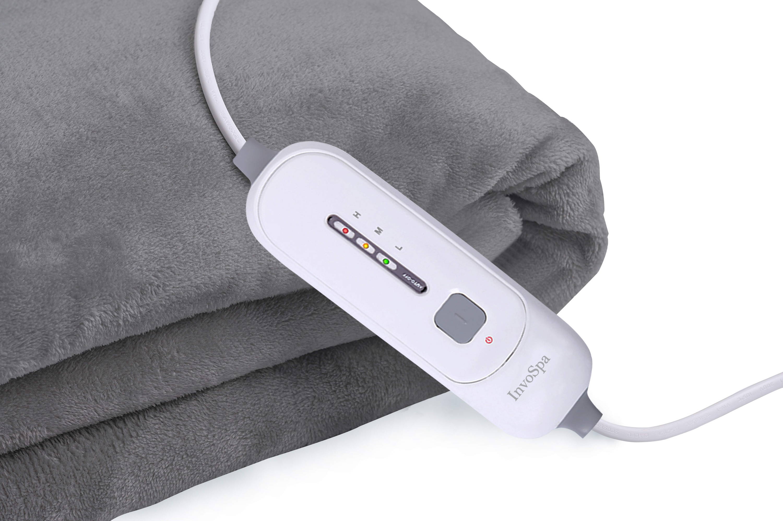 Heated Blanket Gray 72x84 Information InvoSpa